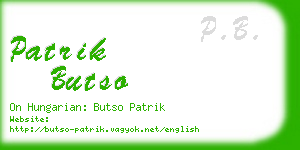 patrik butso business card